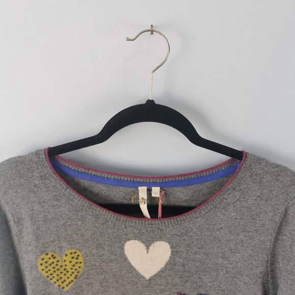 WHITE STUFF Lots of Love Jumper Hearts NEW £55 UK Size 10 Roll Tab Sleeves - Picture 3 of 7